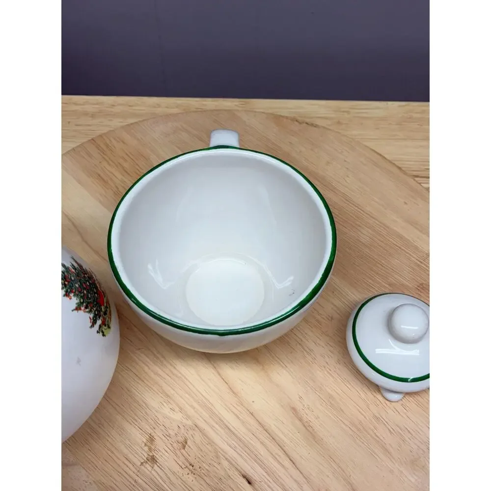 Pfaltzgraff Christmas Tree Tea for One Set | Teapot and Cup Stackable